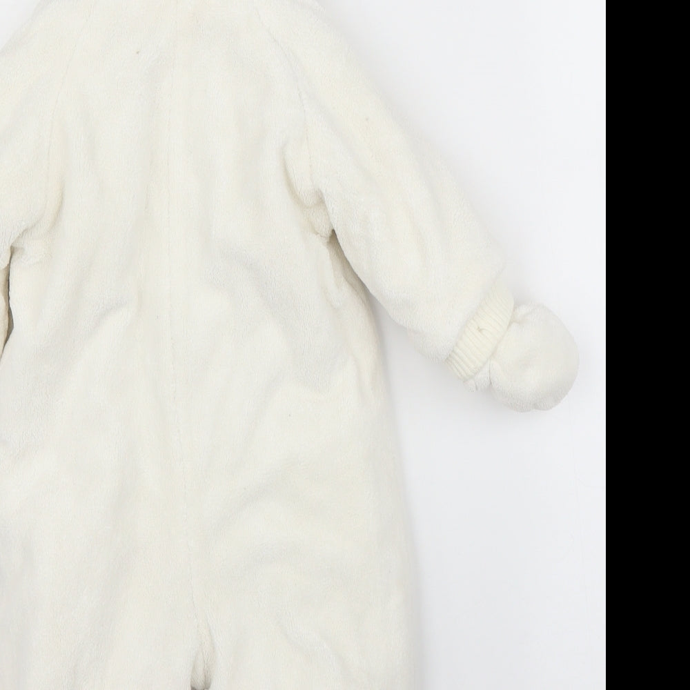 Mothercare Boys White Overcoat Snowsuit