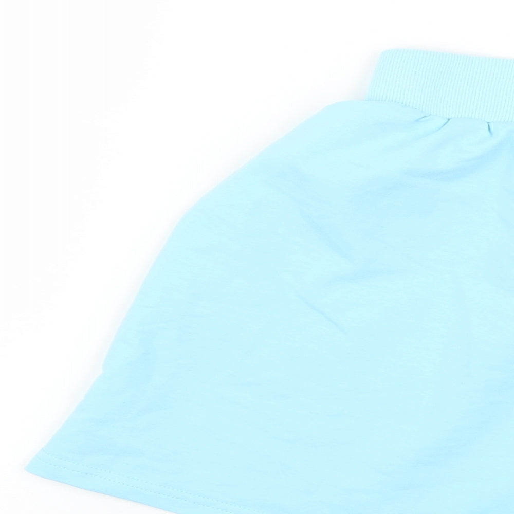 flamode Womens Blue Geometric Cut-Off Shorts Size S