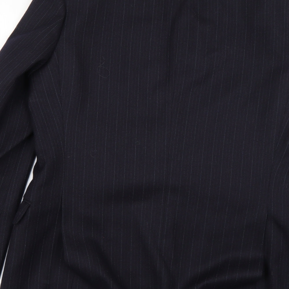Preworn Mens Blue Striped Jacket Suit Jacket Size 34