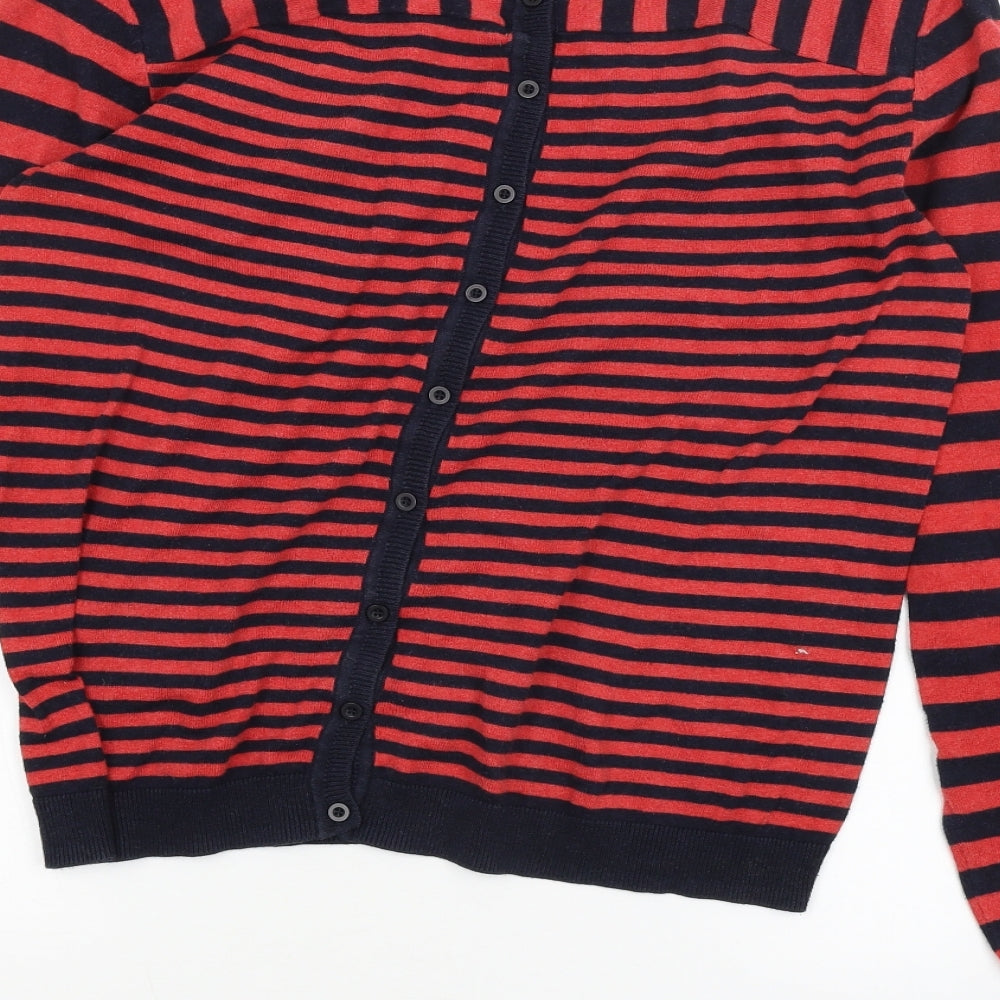 lazy in Womens Red Striped Basic T-Shirt Size 6
