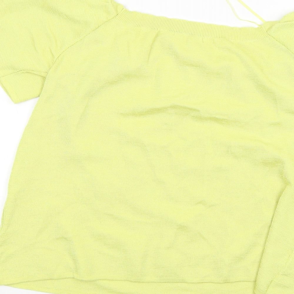 Yu Womens Yellow Basic T-Shirt Size 12