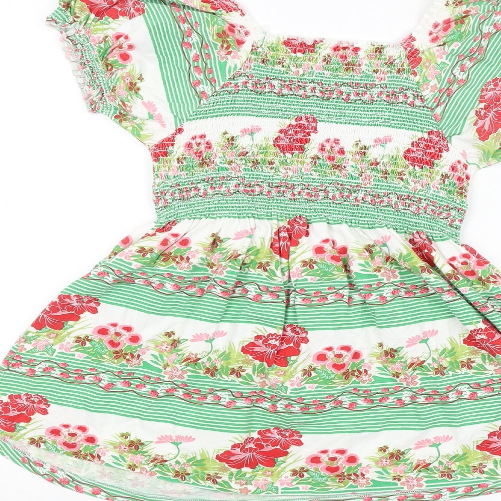 Preworn Womens White Floral Basic Blouse Size 10