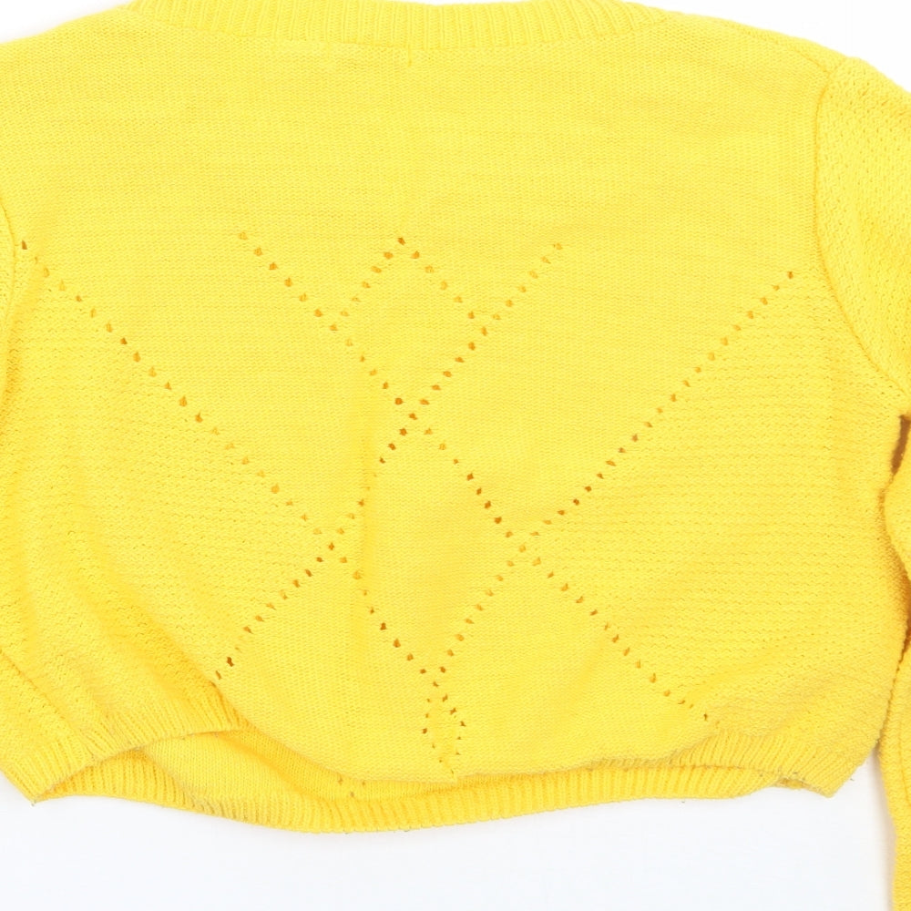 Whos who Womens Yellow Pullover Jumper Size L