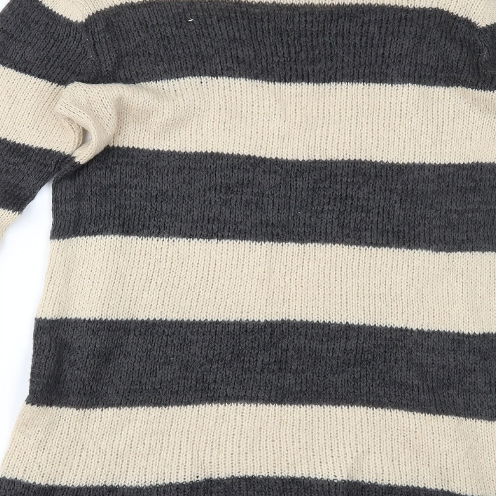 Dorothy Perkins Womens Beige Striped Pullover Jumper Size 12