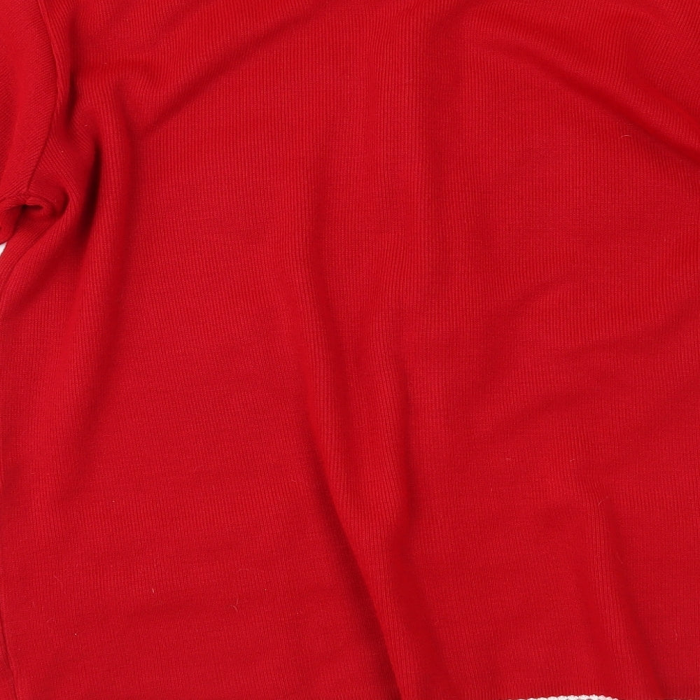 Cozzi Womens Red Cardigan Jumper One Size