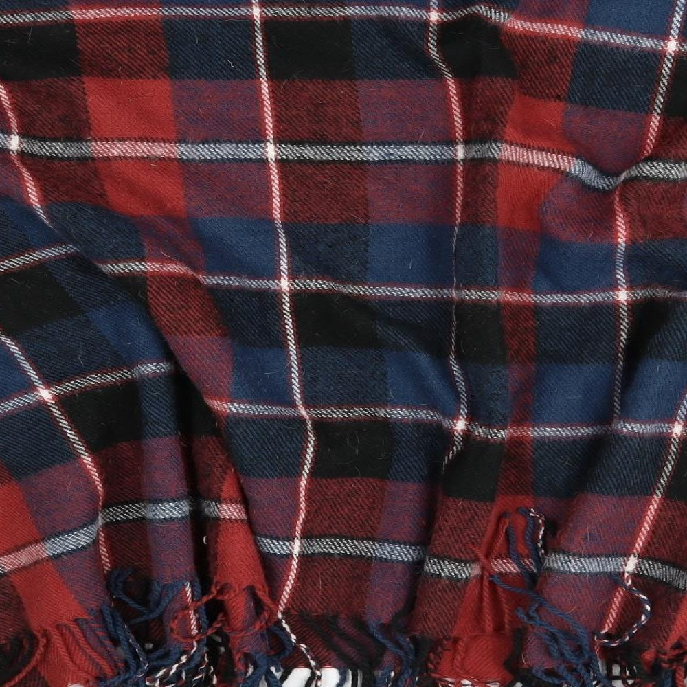 Preworn Womens Red Plaid Cape Jumper One Size