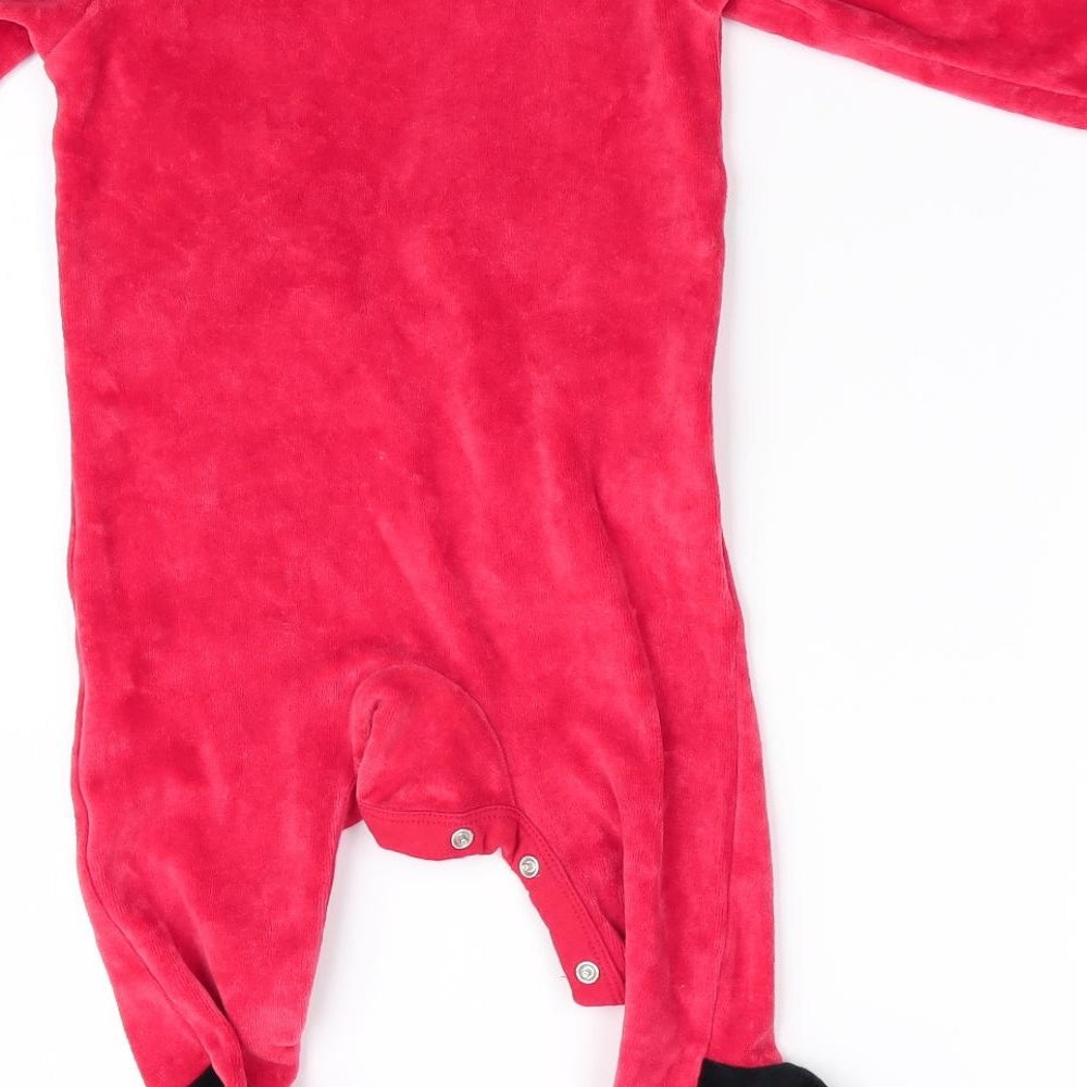 F&F Boys Red Solid One Piece Size 6-9 Months - Father Christmas