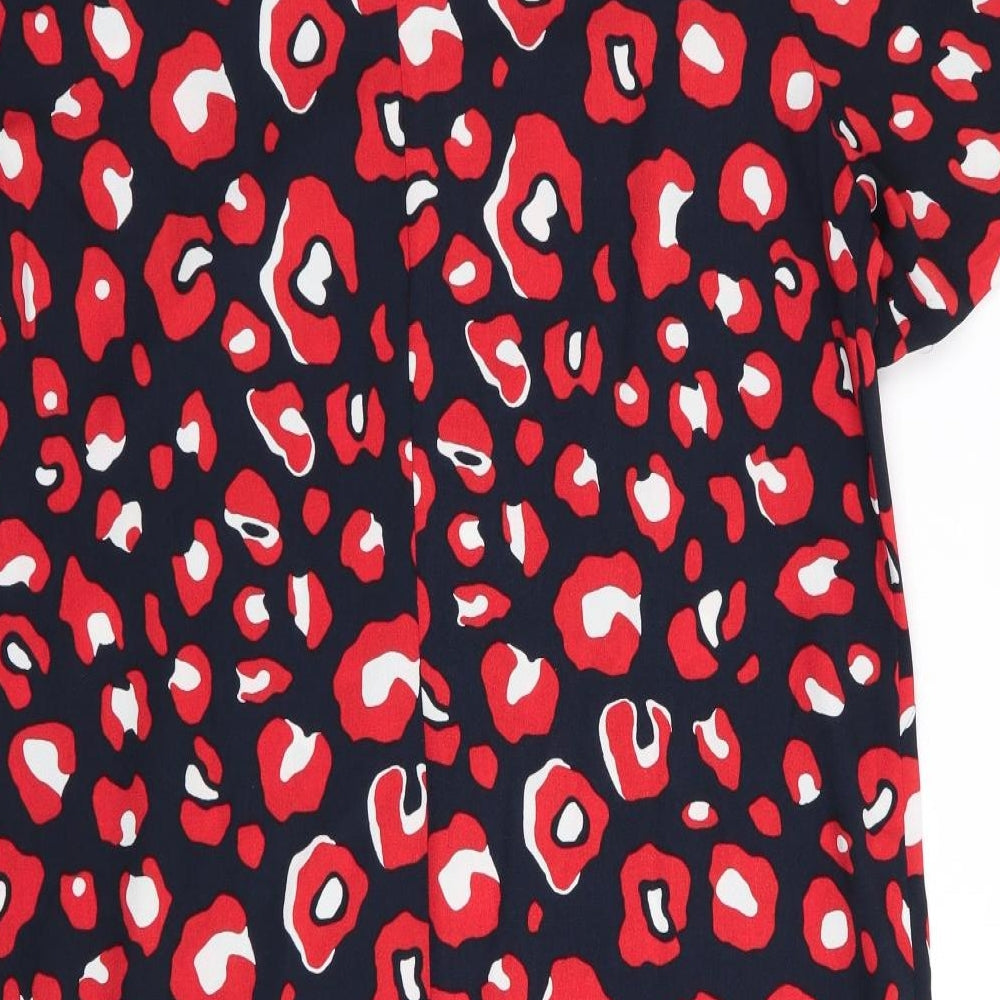 Marks and Spencer Womens Red Animal Print Shift Size 10