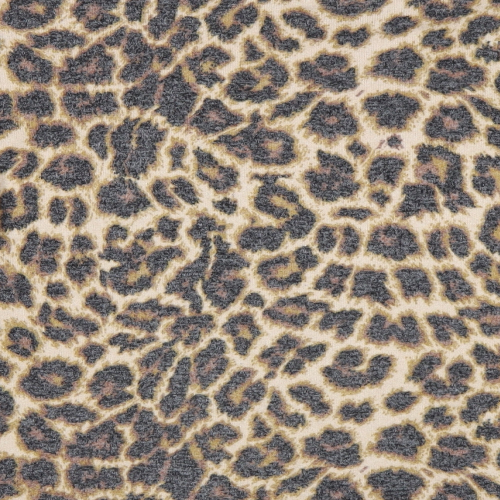 Zara Womens Beige Animal Print Basic Blouse Size S