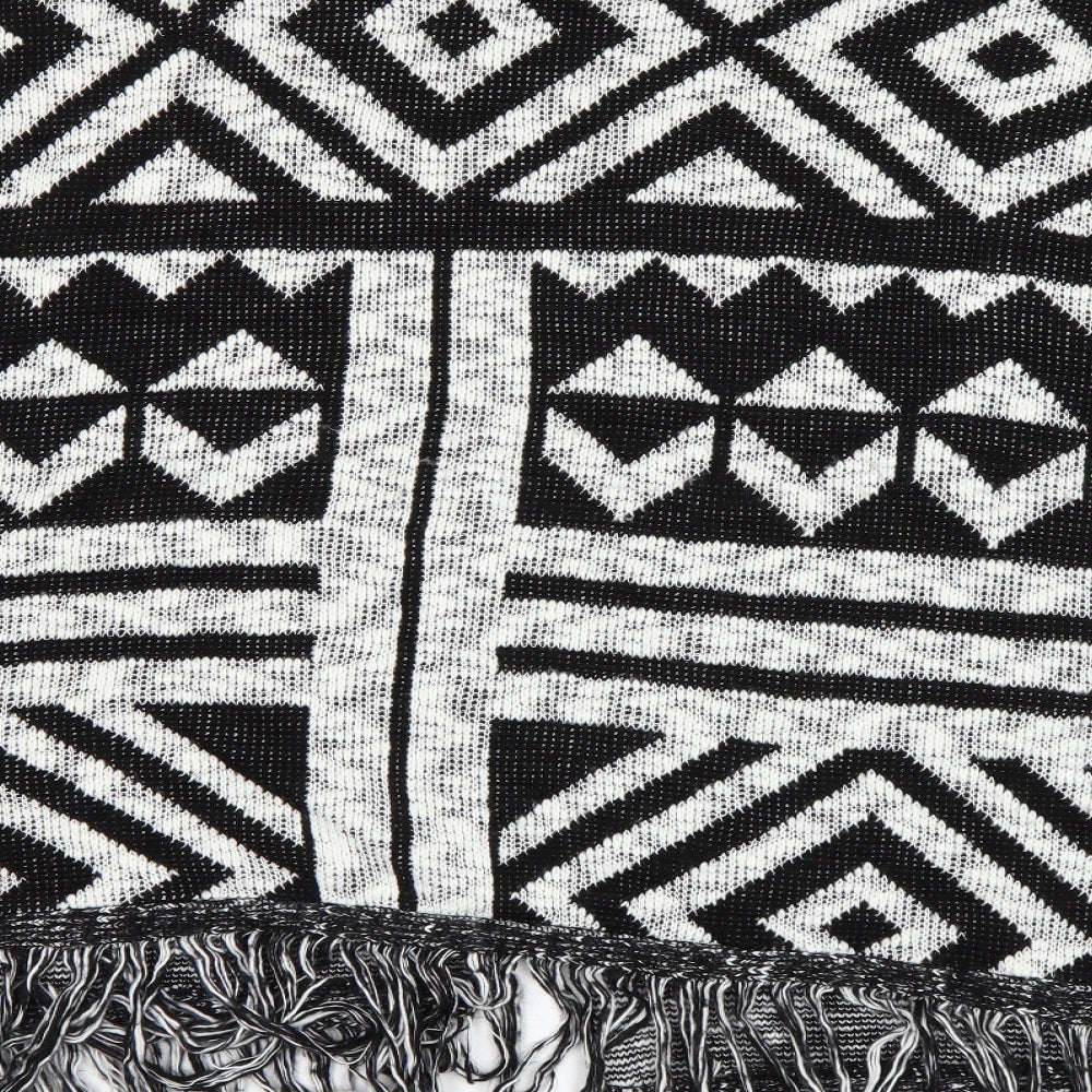 Select Womens Black Geometric Cardigan Jumper Size M