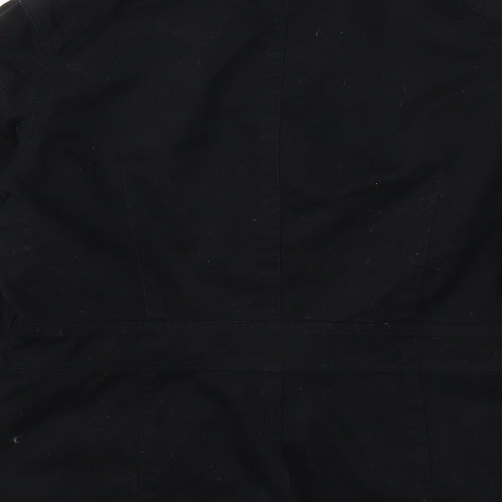Casual Basix Womens Black Basic Button-Up Size 12