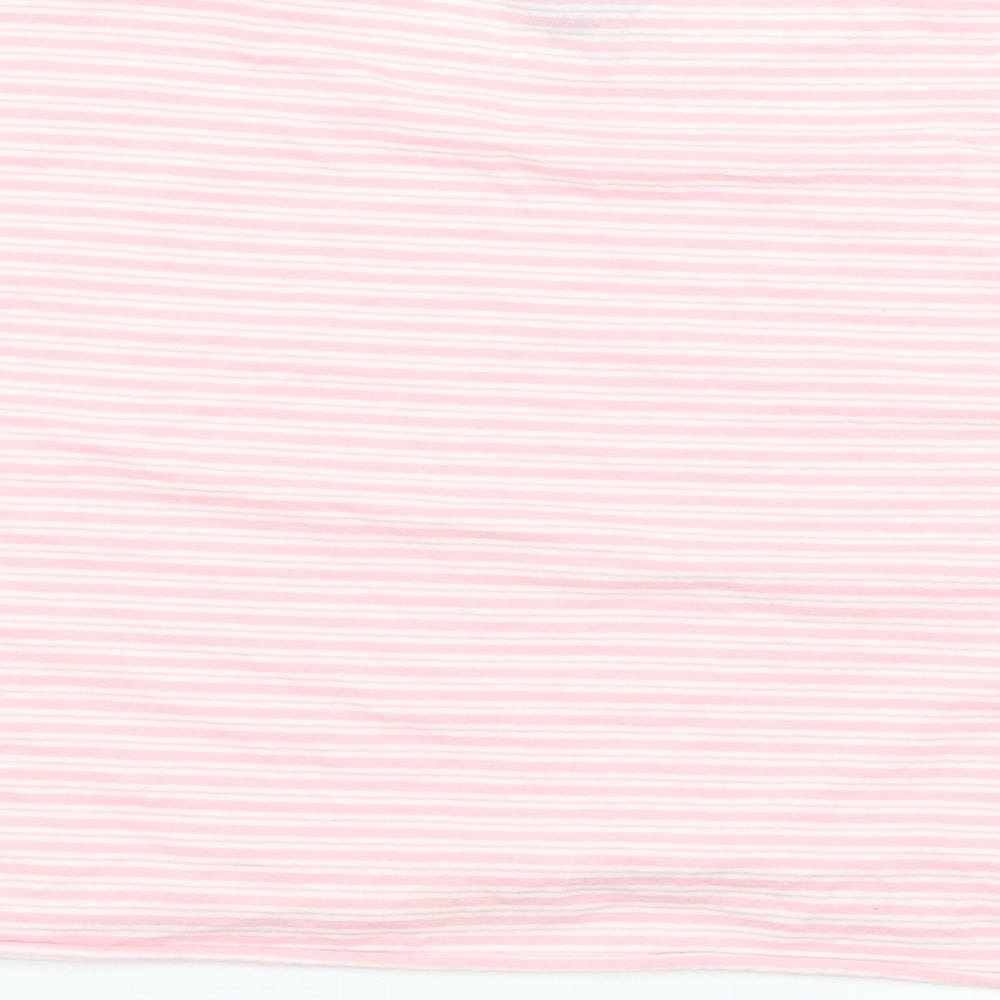 Topshop Womens Pink Striped Cropped T-Shirt Size 14