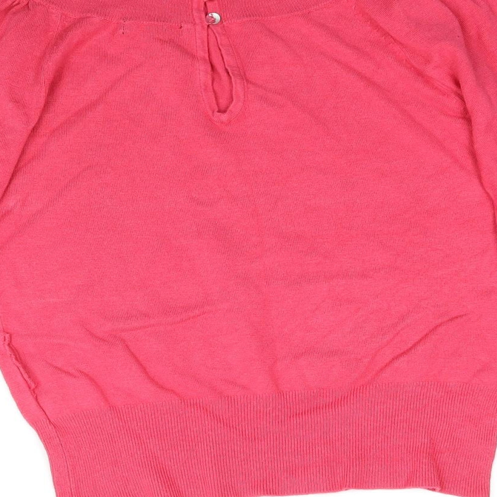 Atmosphere Womens Pink Knit Basic Blouse Size 10