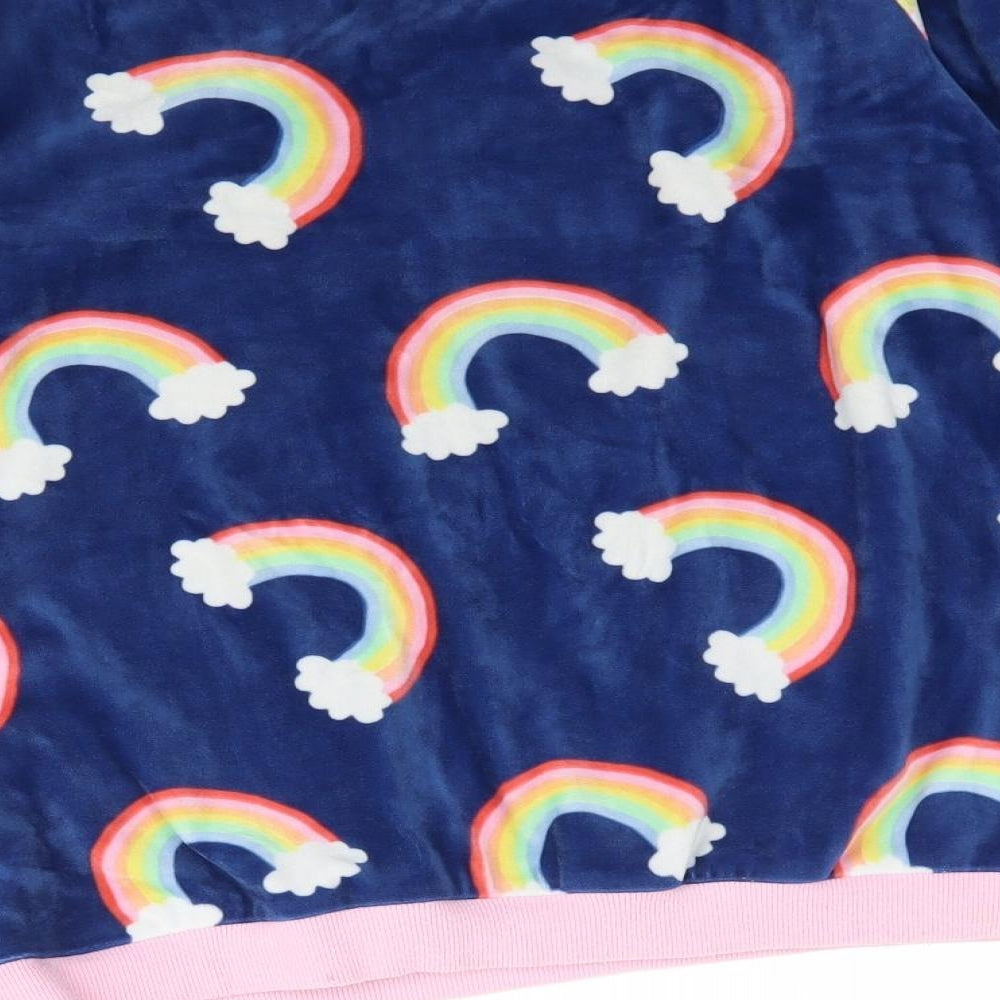 M&Co Girls Multicoloured Solid Top Pyjama Top Size 11-12 Years - Rainbows