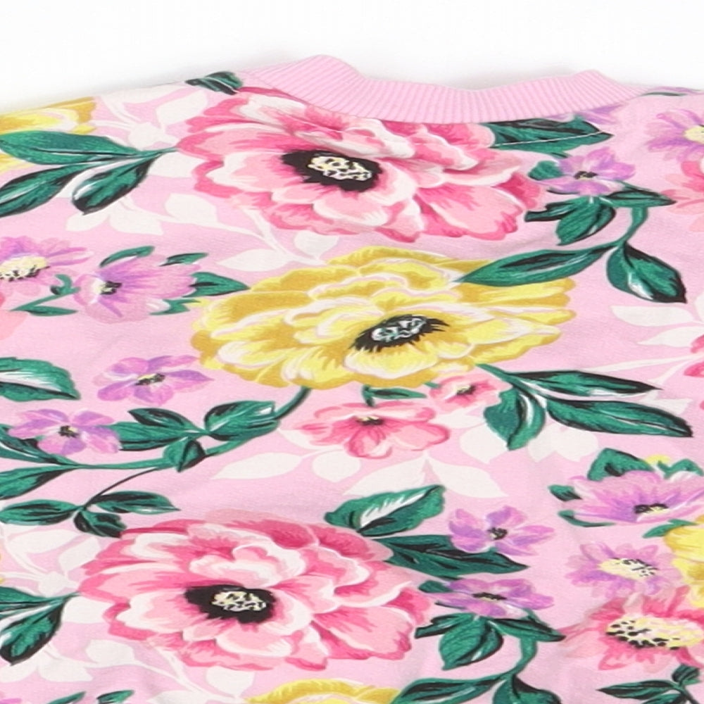 Nutmeg Girls Pink Floral Pullover Jumper Size 0-3 Months