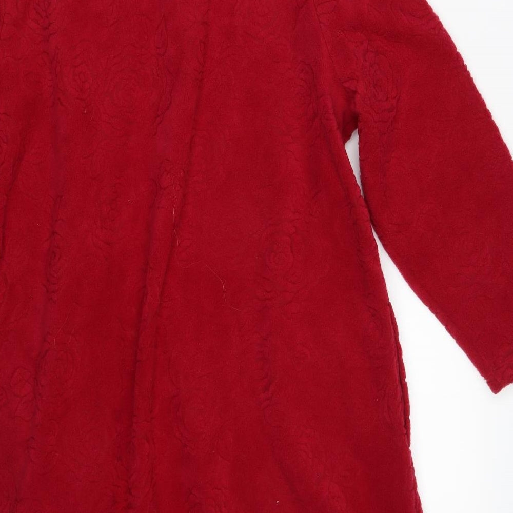 Marks & Spencer Womens Red Floral Overcoat Coat Size 12