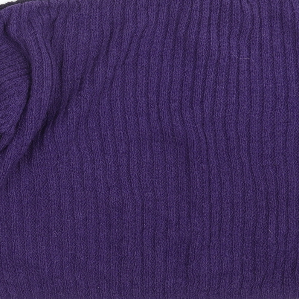 Classics Essentials Womens Purple Striped Pullover Jumper One Size