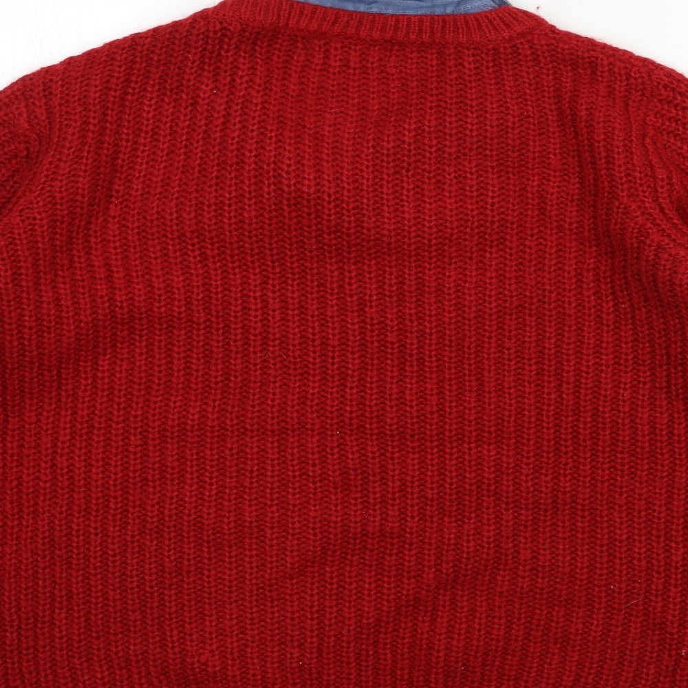 Next Womens Red Knit Pullover Jumper Size 12
