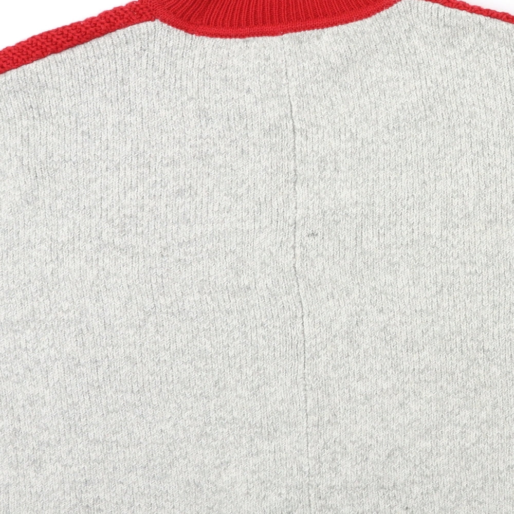Marks & Spencer Womens Red Striped Knit Pullover Jumper Size M