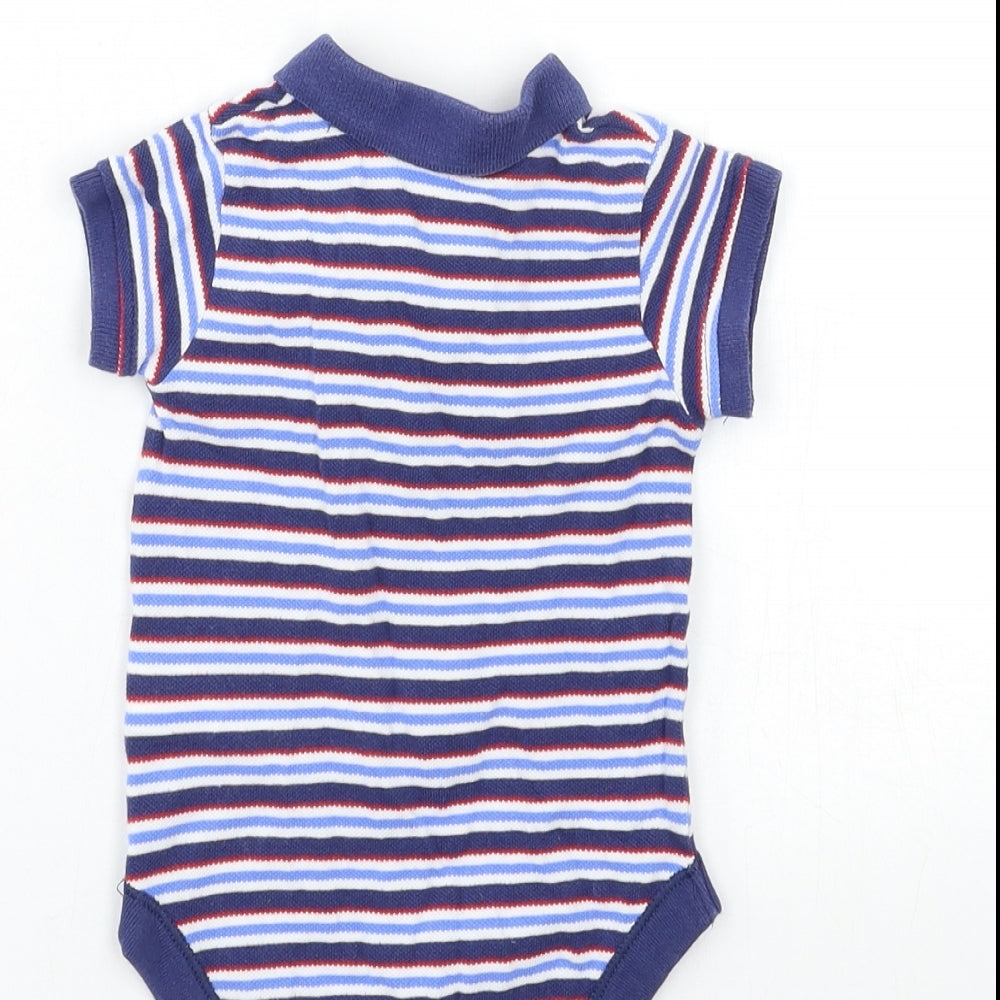 Marks & Spencer Baby Blue Striped Babygrow One-Piece Size 9-12 Months