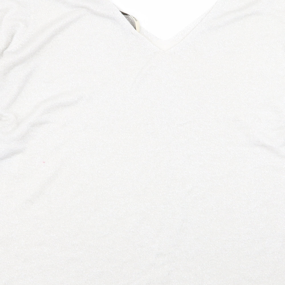 Oasis Womens Silver Basic T-Shirt Size L
