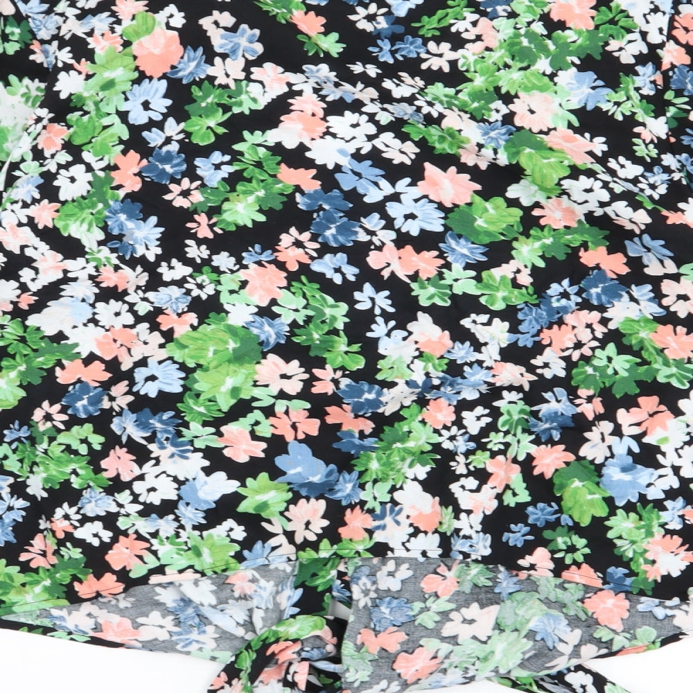H&M Womens Multicoloured Floral Basic Button-Up Size M