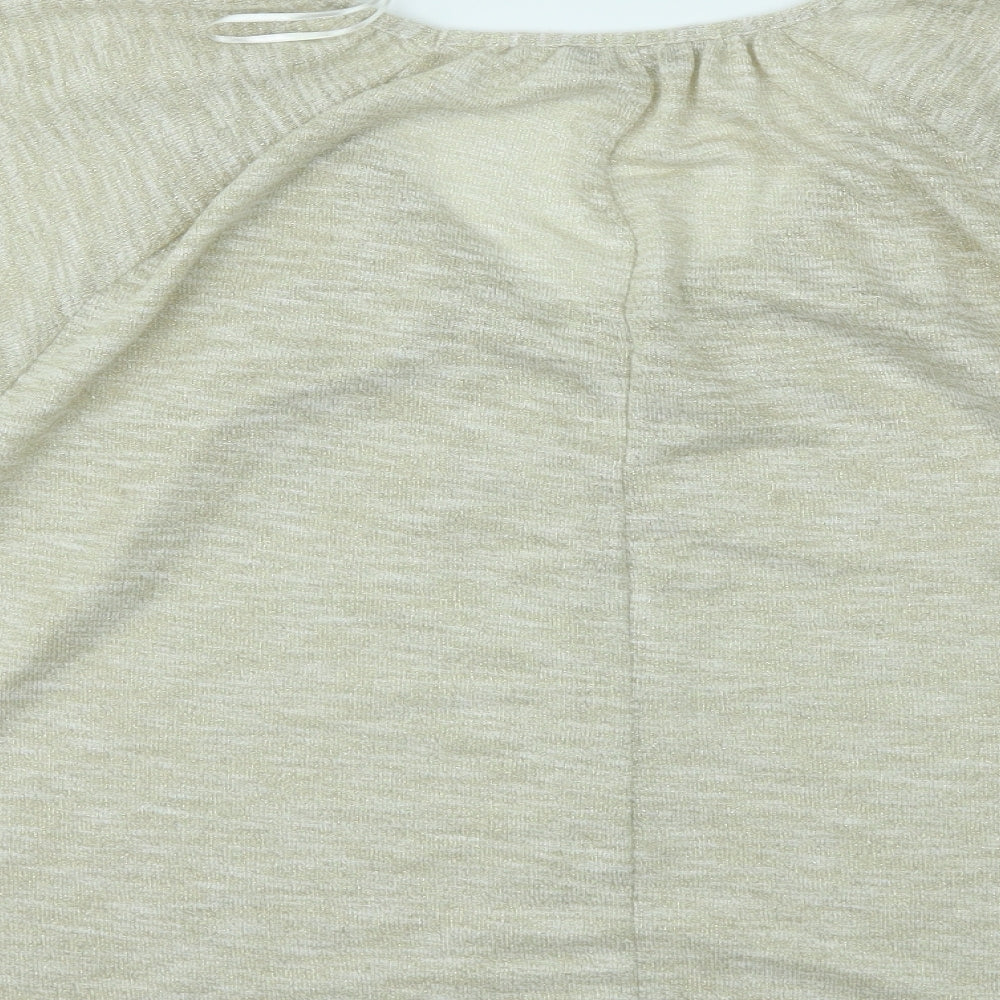 M&Co Womens Gold Basic T-Shirt Size 16