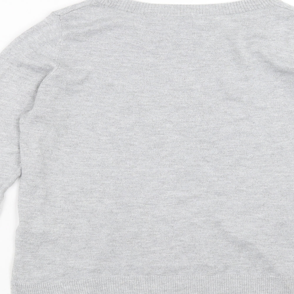 Next Womens Grey Knit Pullover Jumper Size 12