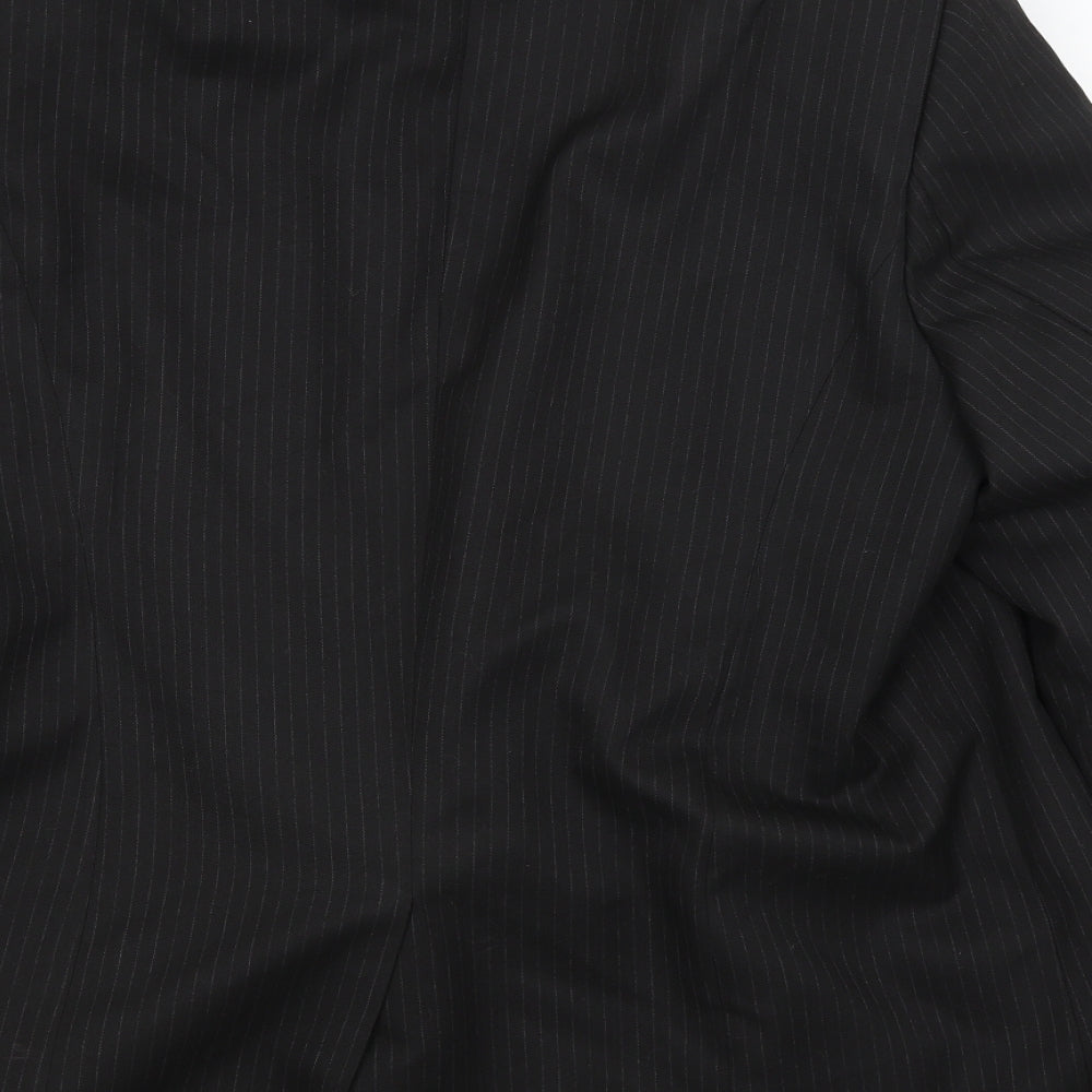 JR Mens Black Striped Jacket Blazer Size XL