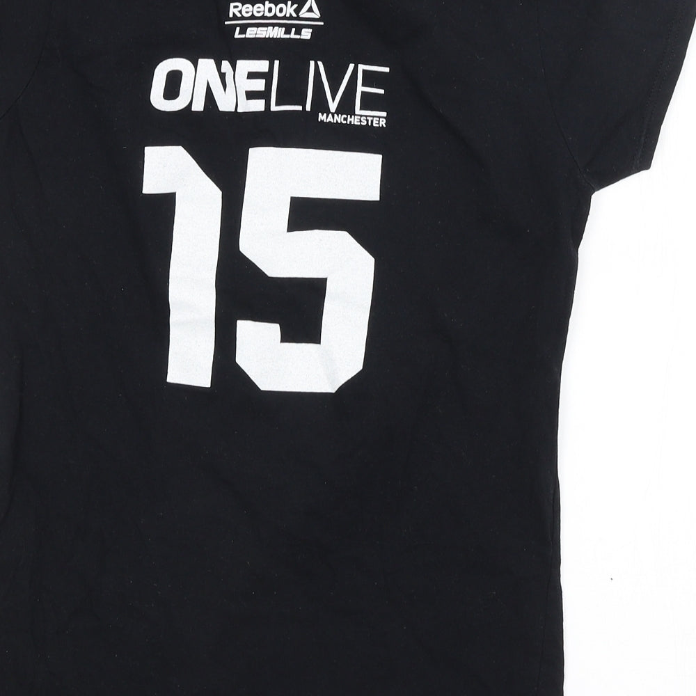 Reebok Womens Black Basic T-Shirt Size 12