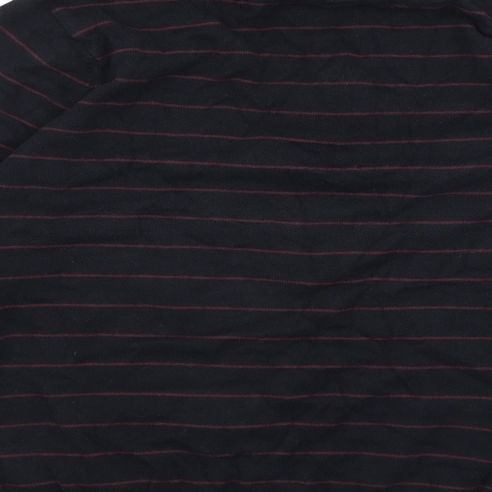 Blue Harbour Mens Black Striped Pullover Jumper Size M