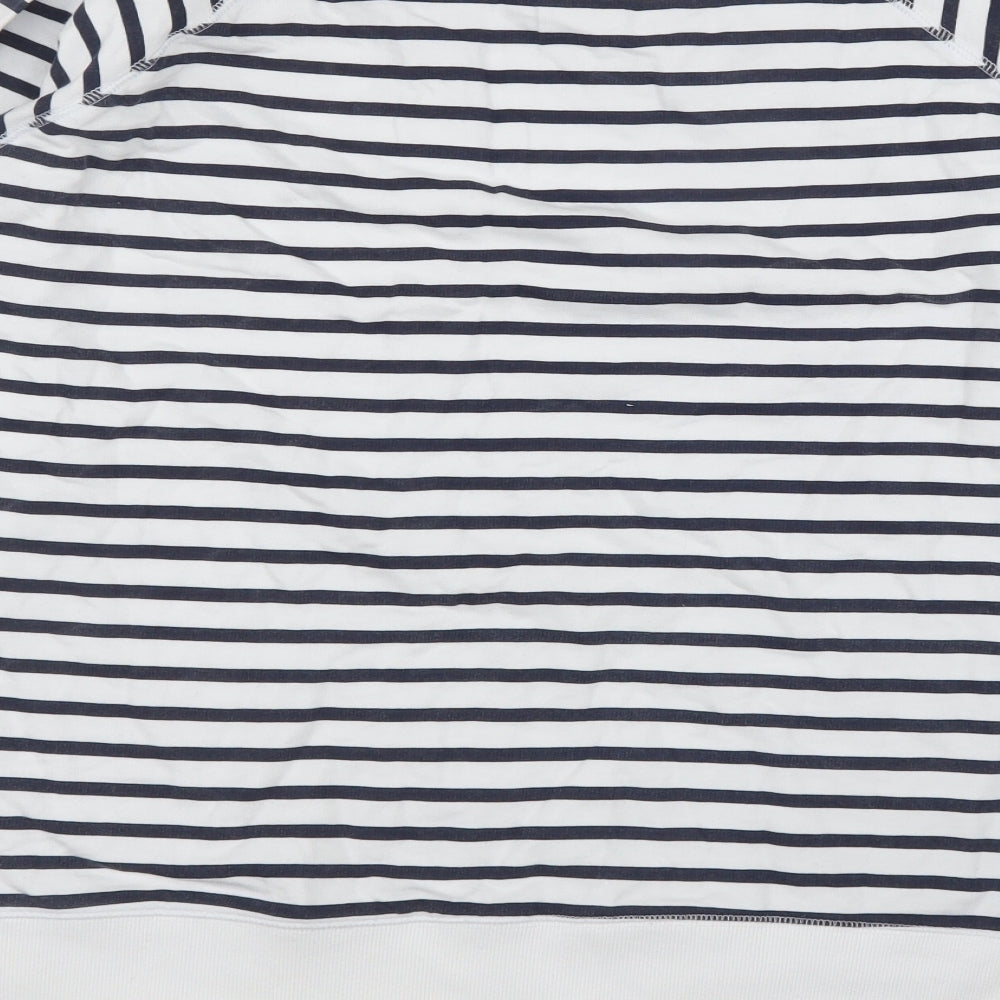 Diva Feva Womens White Striped Pullover Jumper Size XL