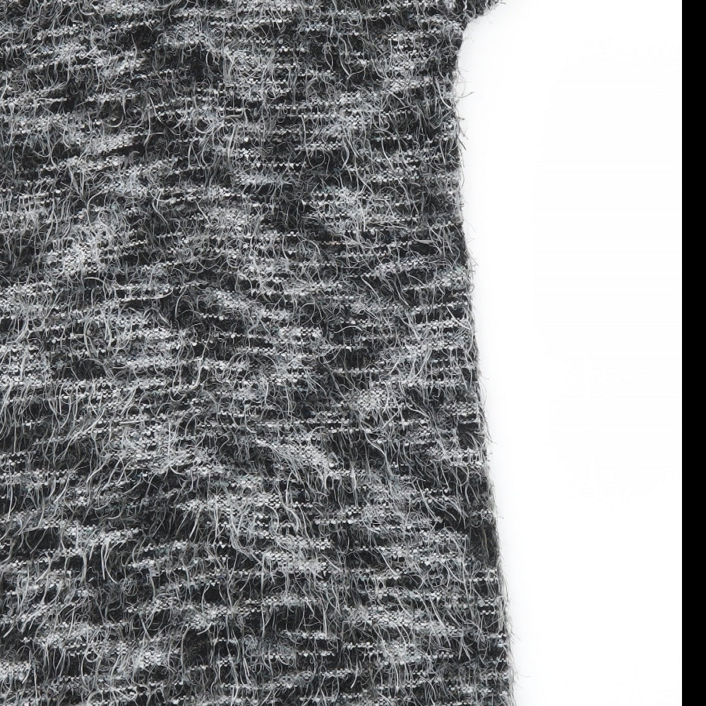 Yumi Womens Grey Floral A-Line Size M