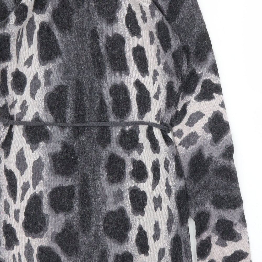 H&M Womens Grey Animal Print Pullover Jumper Size XS - Giraffe print