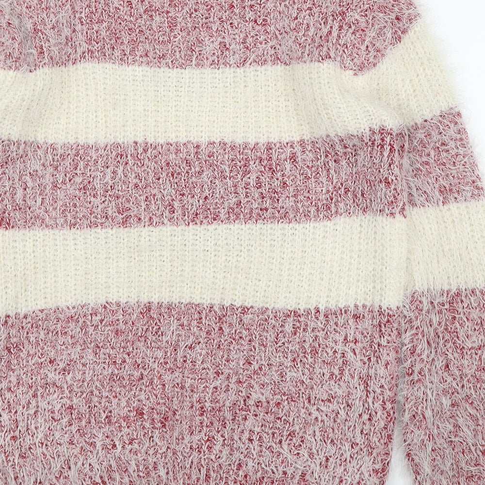 Hua & Huo Womens Red Striped Pullover Jumper Size M