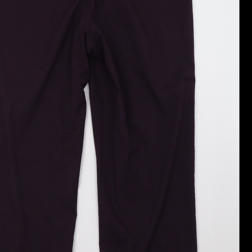 Debenhams Womens Purple Check Trousers Size 18 L30 in