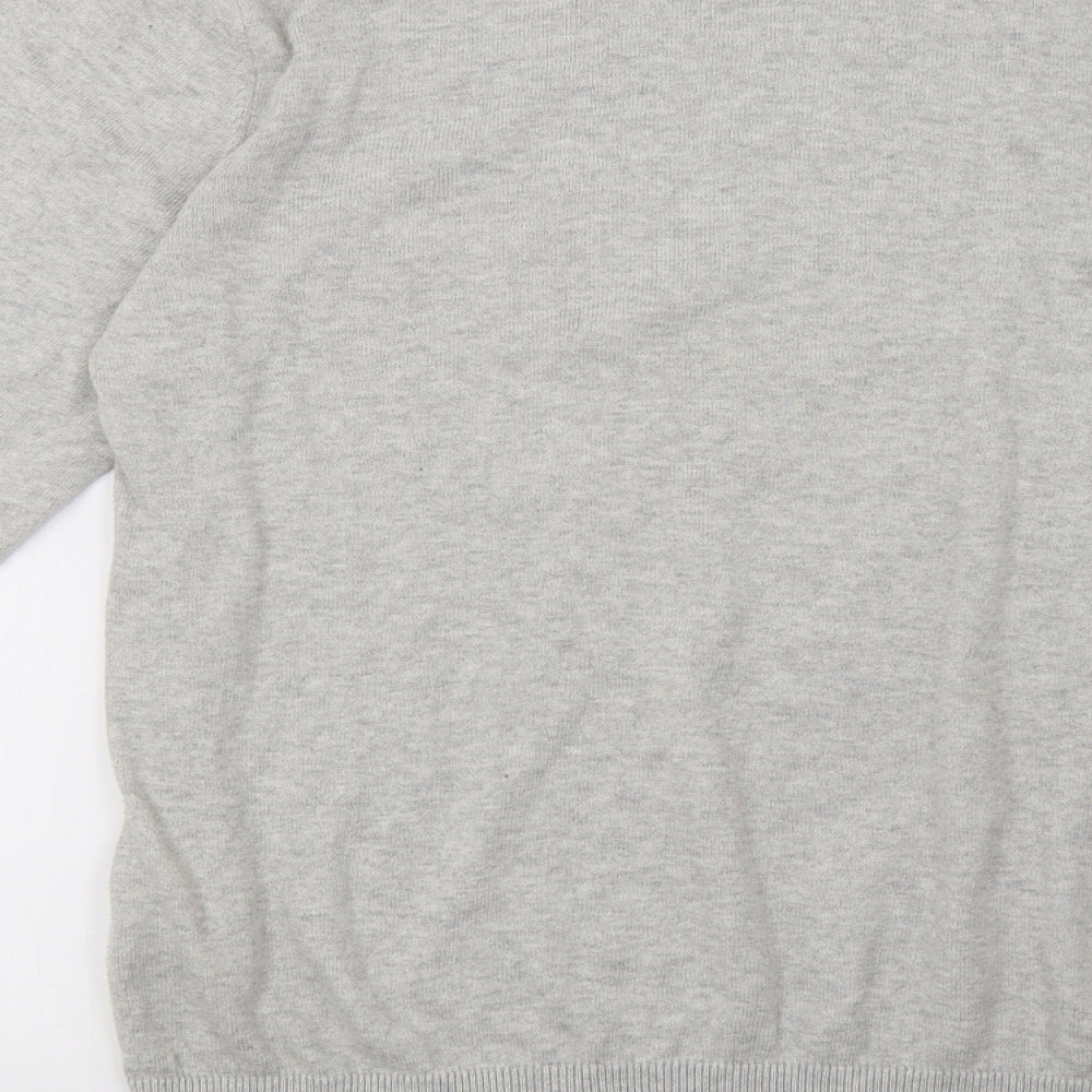 georhge Mens Grey Knit Pullover Sweatshirt Size M