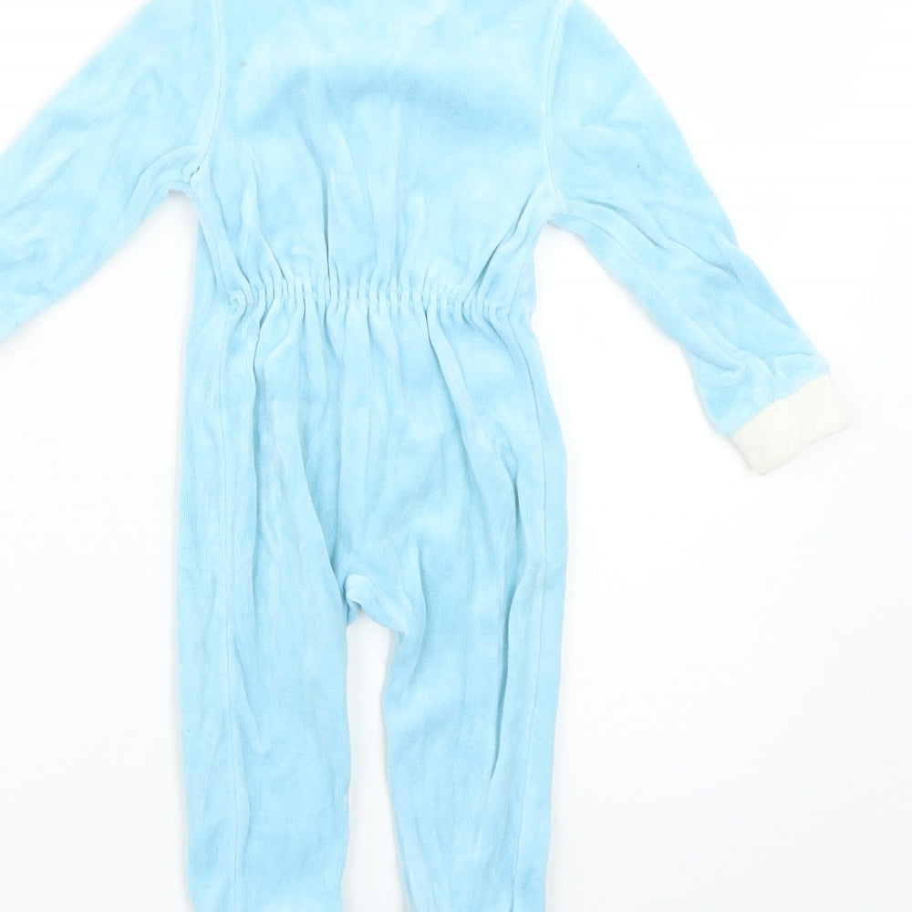 frottee stretch Baby Blue Geometric Babygrow One-Piece Size 0-3 Months