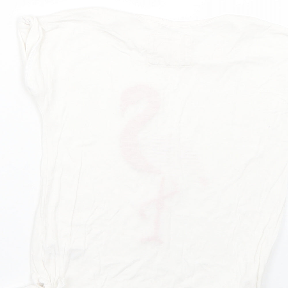 TU Girls White Geometric Basic T-Shirt Size 4 Years