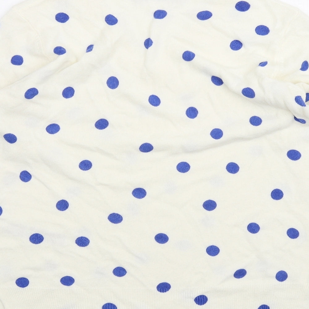 Marks & Spencer Womens White Polka Dot Pullover Jumper Size 10