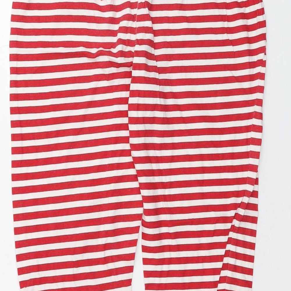 Christmas Womens White Striped Sweatpants Trousers Size S L26 in
