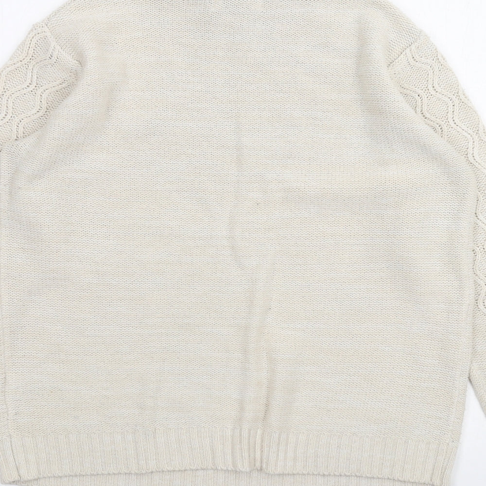 Papaya Womens White Pullover Jumper Size M