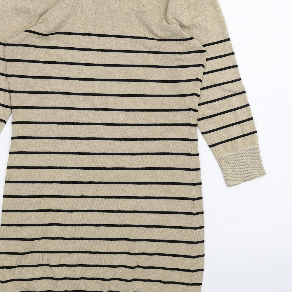 H&M Womens Brown Striped A-Line Size M