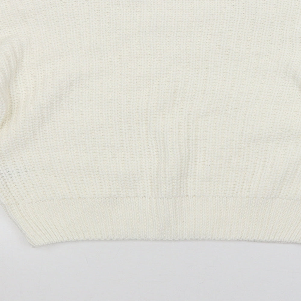 Candy Womens White Striped Pullover Jumper Size 12