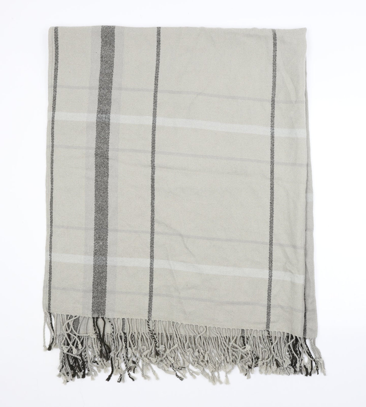 Preworn Unisex Grey Check Shawl/Wrap