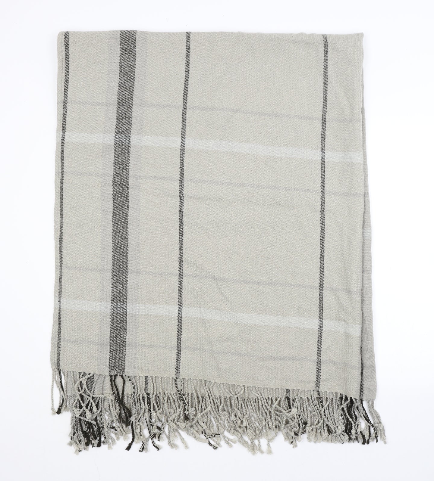 Preworn Unisex Grey Check Shawl/Wrap