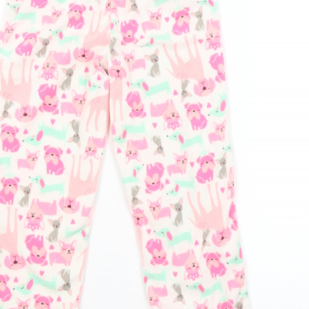 Preworn Girls Pink Animal Print Pyjama Pants Size 5 Years