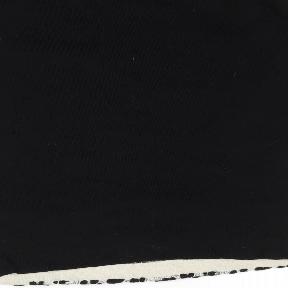 NEXT Womens Black Animal Print Basic Blouse Size 6 - Leopard Print
