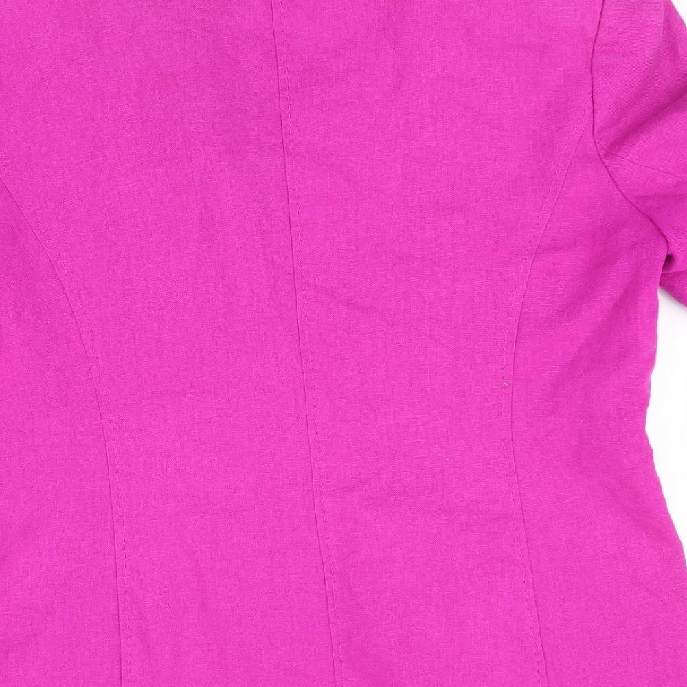 Bonmarché Womens Pink Jacket Size 12 - Linen Look Jacket