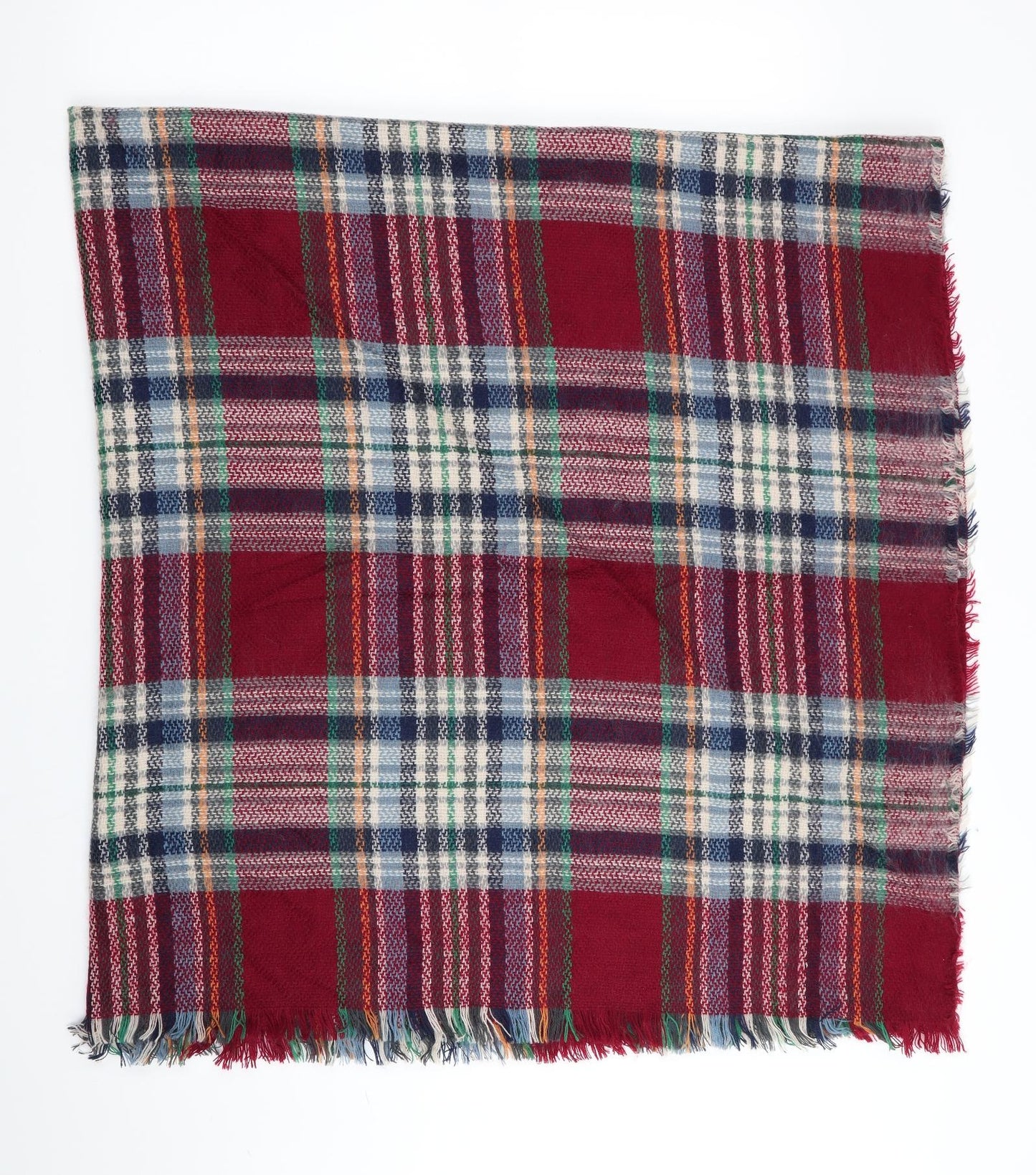 Preworn Womens Red Check Shawl/Wrap